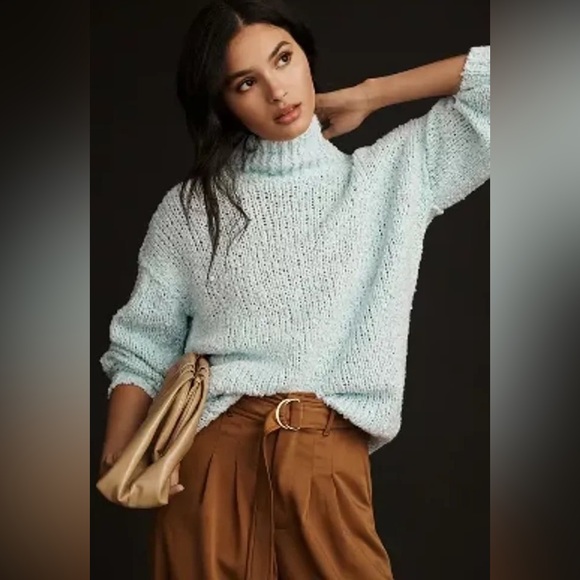 ANTHROPOLOGIE THE NEED IT OVERSIZED MOCK NECK SWEATER SIZE SMALL PETITE - Picture 1 of 6
